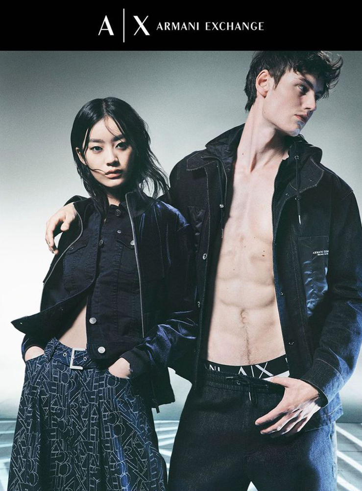 Ruiqi Jiang for Armani Exchange Mirrrs Models